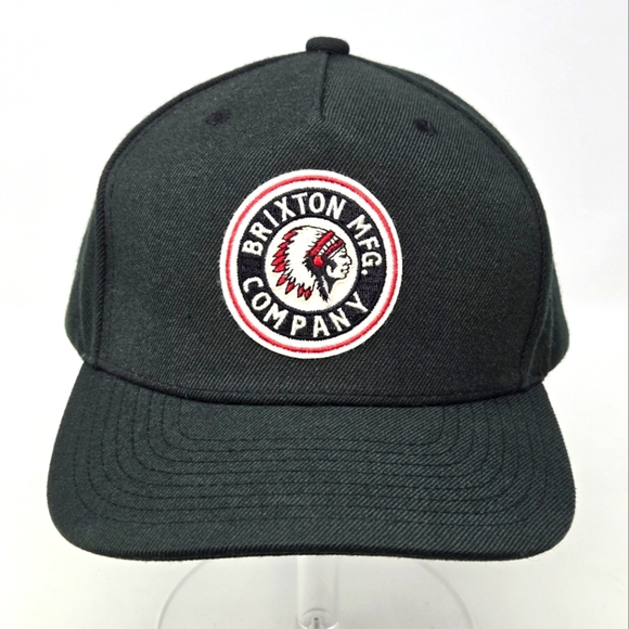BRIXTON MFG. COMPANY BLACK BASEBALL HAT CAP WOOL BLEND SNAPBACK MEN OS RETRO - Picture 1 of 12